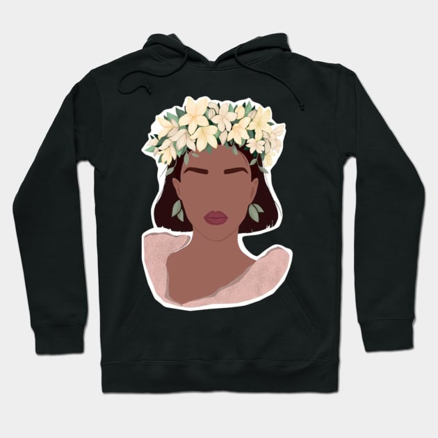 Big Curly Afro Natural Hair Black Woman Hoodie by rogergren